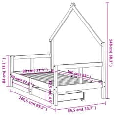 Petromila vidaXL Rám detskej postele zásuvky čierny 80x160 cm masívna borovica