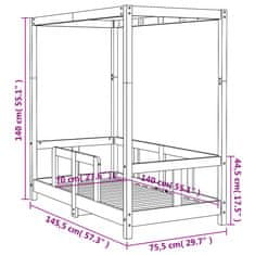 Vidaxl Rám detskej postele biely 70x140 cm masívna borovica