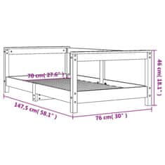 Vidaxl Rám detskej postele biely 70x140 cm masívna borovica