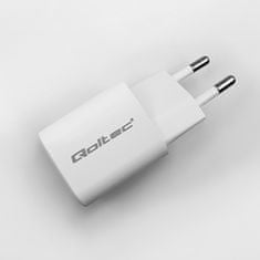 Qoltec Sieťová nabíjačka 35W GaN ULTRA | 5-20V | 2,25-3A | 1 x USB typ C PD | 1 x USB | Biela