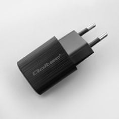 Qoltec Sieťová nabíjačka 35W GaN ULTRA | 5-20V | 2,25-3A | 1 x USB typ C PD | 1 x USB QC 3.0 | Čierna