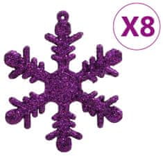 Vidaxl 111-dielna sada vianočných ozdôb fialová polystyrén