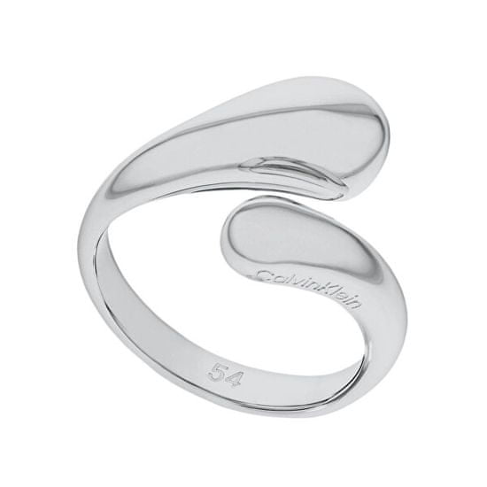 Calvin Klein Nadčasový oceľový prsteň Sculptured Drops 35000192