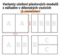 Jonnesway Dielenský vozík nevybavený, s postranným úchytom, 7 zásuviek - JONNESWAY C-7DW1