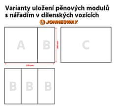 Jonnesway Dielenský vozík nevybavený, s postranným úchytom, 7 zásuviek - JONNESWAY C-7DW1