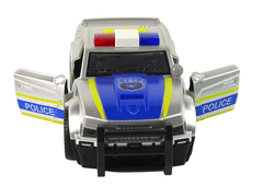 Lean-toys Policajné auto 1:14 Svetlá Zvuk Strieborná