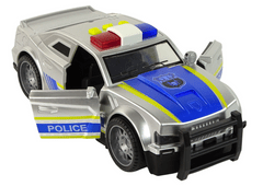 Lean-toys Policajné auto 1:14 Svetlá Zvuk Strieborná