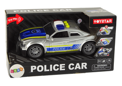 Lean-toys Policajné auto 1:14 Svetlá Zvuk Strieborná