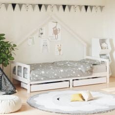 Petromila vidaXL Rám detskej postele zásuvky biely 90x190 cm masívna borovica