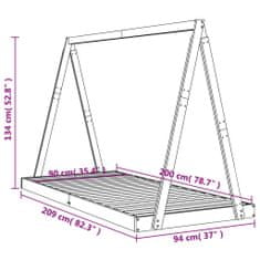 Petromila vidaXL Rám detskej postele biely 90x200 cm masívna borovica