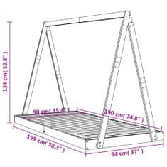 Petromila vidaXL Rám detskej postele čierny 90x190 cm masívna borovica