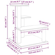 Vidaxl Škrabadlo pre mačky so sisalovými stĺpikmi tmavosivé 61 cm