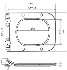 Mexen WC sedátko SLIM DUROPLAST na wc misu STELLA, MARGO (821) | soft-close, 39080100