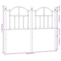 Vidaxl Kovové čelo postele čierne 120 cm