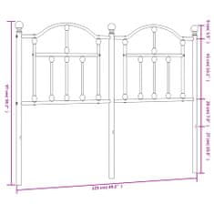 Vidaxl Kovové čelo postele biele 120 cm