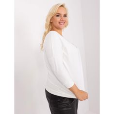 RELEVANCE Dámska blúzka s rebrovaným lemom plus size XIMI ecru RV-BZ-9134.84P_402586 Univerzálne