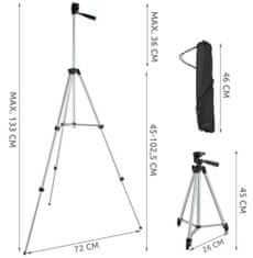 Popron.cz Hliníkový stativ 102 cm s bluetooth ovladačem (Iso)