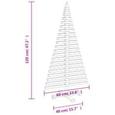 Vidaxl Drevený vianočný stromček na dekoráciu 120 cm masívna borovica