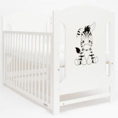 NEW BABY Detská postieľka MIA Zebra so sťahovacou bočnicou biela
