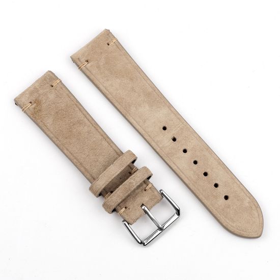 BStrap Suede Leather remienok na Huawei Watch GT3 42mm, beige