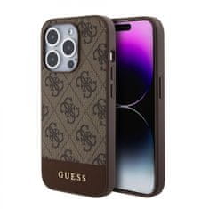 Guess Zadný kryt PU 4G Stripe MagSafe pre iPhone 15 Pro Max Brown