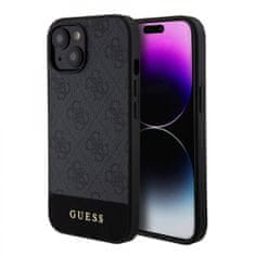 Guess Zadný kryt PU 4G Stripe MagSafe pre iPhone 15 Black