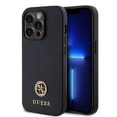 Guess Zadný kryt PU 4G Strass Metal Logo pre iPhone 15 Pro Max Black