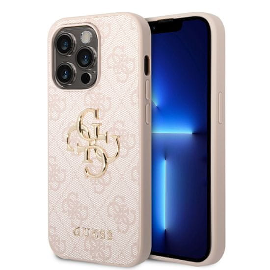 Guess Zadný kryt PU 4G Metal Logo pre iPhone 15 Pro Max Pink