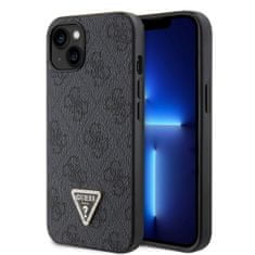 Guess Zadný kryt PU 4G Strass Triangle Metal Logo pre iPhone 15 Black