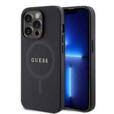 Guess Zadný kryt PU Saffiano MagSafe pre iPhone 15 Pro Black