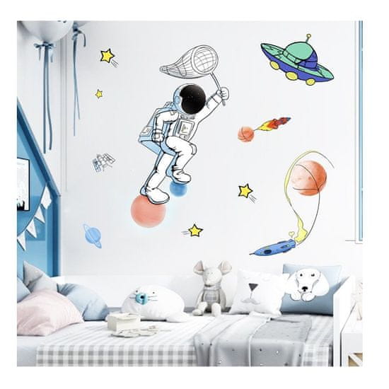 PIPPER. Samolepka na stenu "Astronaut" 105x73 cm