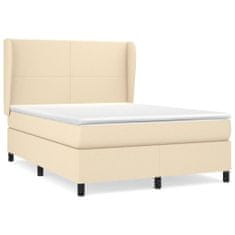 Petromila vidaXL Boxspring posteľ s matracom krémový 140x190 cm látka