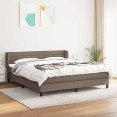 shumee Posteľný rám boxspring s matracom sivohned 160x200 cm látka