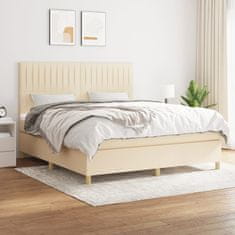 shumee Posteľný rám boxspring s matracom krémový 160x200 cm látka