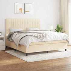 shumee Posteľný rám boxspring s matracom krémový 160x200 cm látka