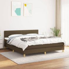 shumee Boxspring posteľ s matracom tmavohnedá 180x200 cm látka