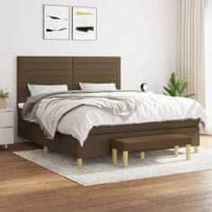 Petromila vidaXL Boxspring posteľ s matracom tmavohnedá 160x200 cm látka