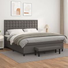 Petromila vidaXL Boxspring posteľ s matracom sivá 180x200 cm umelá koža