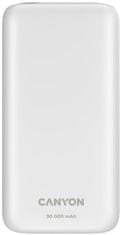 Canyon powerbanka PB-301, 30000mAh, biela