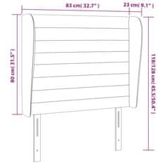 Vidaxl Čelo postele so záhybmi tmavohnedé 83x23x118/128 cm zamat