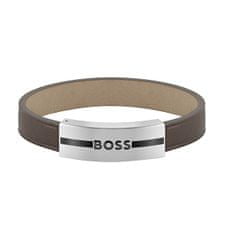 Hugo Boss Fashion kožený hnedý náramok 1580496 (Dĺžka 19 cm)