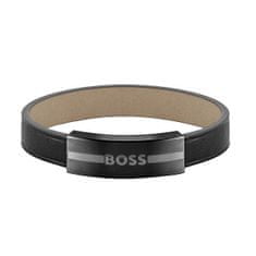 Hugo Boss Fashion kožený čierny náramok 1580490 (Dĺžka 19 cm)