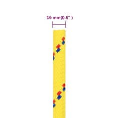 Vidaxl Lodné lano žlté 16 mm 25 m polypropylén