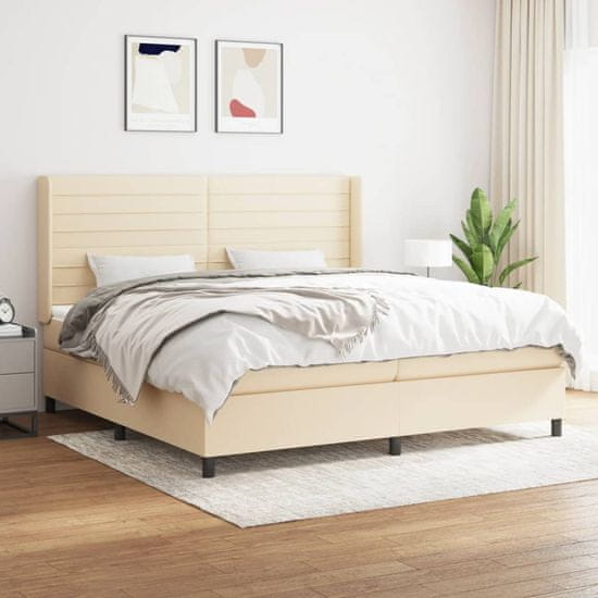 Petromila vidaXL Boxspring posteľ s matracom krémová 200x200 cm látka