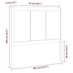 Vidaxl Čelo postele biele 80,5x4x100 cm masívna borovica