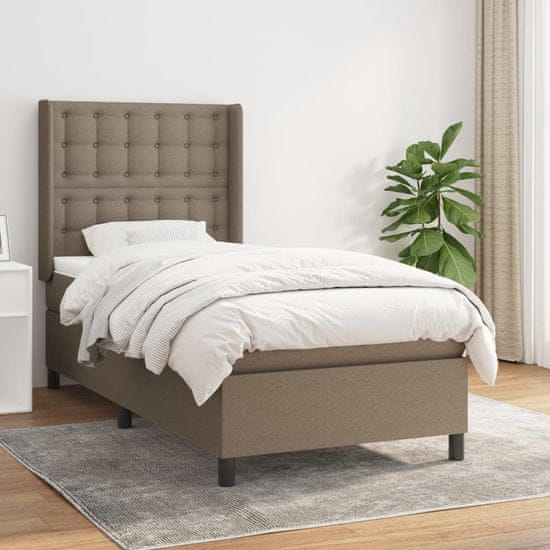 shumee Boxspring posteľ s matracom sivohnedý 100x200 cm látka