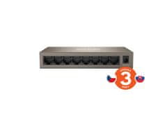 Tenda TEG1008M - 8-port Gigabit Ethernet Switch, 10/100/1000Mbps, Kov