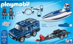 Playmobil 5187 Policajný truck s motorovým člnom