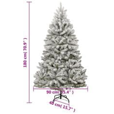Vidaxl Umelý výklopný vianočný stromček so snehovými vločkami 180 cm