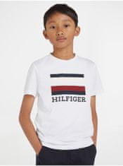 Tommy Hilfiger Biele chlapčenské tričko Tommy Hilfiger 128